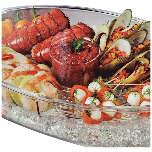 Prodyne-Buffet on Ice-3 piece server set- Clear Acrylic-Indoor-Outdoor - Picture 5 of 12